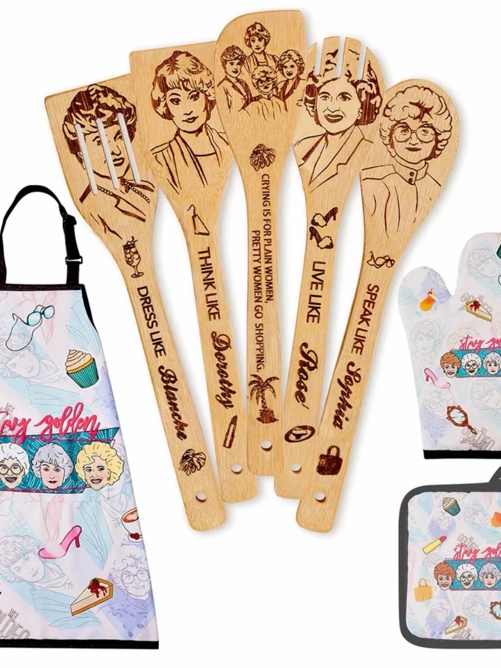 Golden Girls Bamboo Utensil Set - Natural Wood